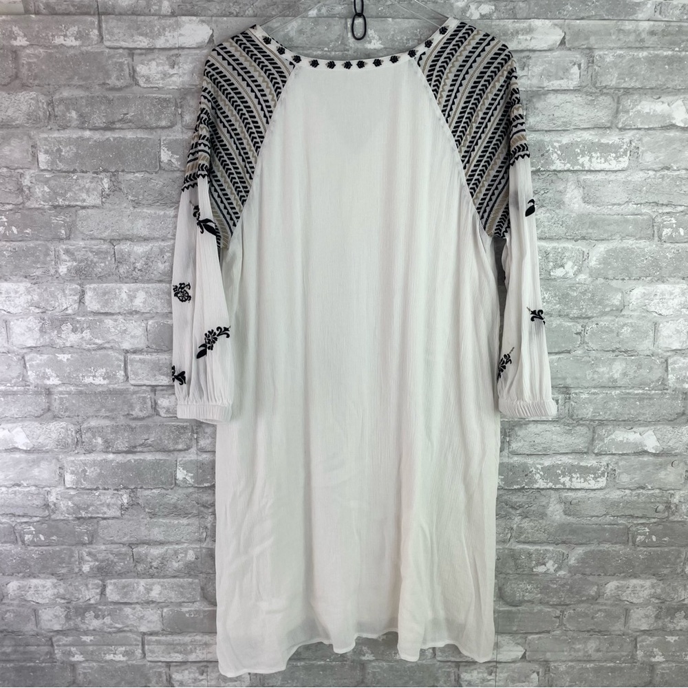 Chico's Cream Black Embroidered Dress Large - Picture 9 of 9